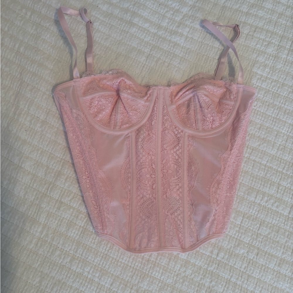 SHEIN Pink Lace Tank Top